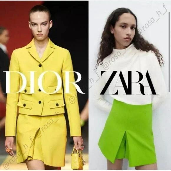 ZARA 2 PIECE LIME GREEN DOUBLE BREASTED BLAZER AND SKORT - Picture 10 of 10